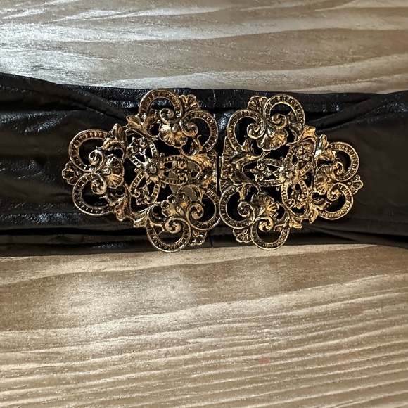 Vintage 80s Metal Decorative Clasp Belt Sz 4 - Picture 3 of 5